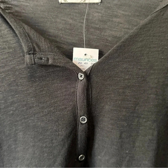 Maurice's 24/7 Henley top. Black. Nwt. Size XS - Picture 2 of 7